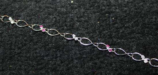 18ct white gold ruby and diamond bracelet